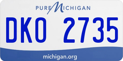 MI license plate DKO2735