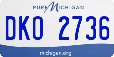 MI license plate DKO2736