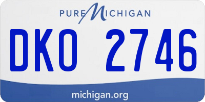 MI license plate DKO2746