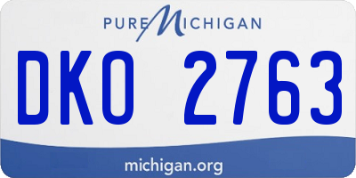 MI license plate DKO2763