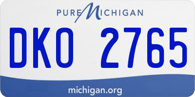 MI license plate DKO2765
