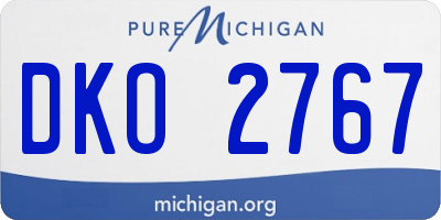 MI license plate DKO2767