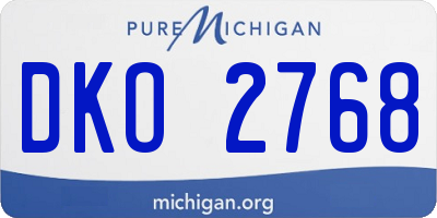 MI license plate DKO2768