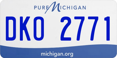 MI license plate DKO2771