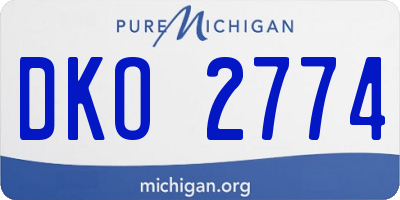 MI license plate DKO2774