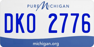 MI license plate DKO2776