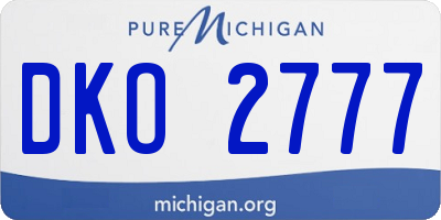 MI license plate DKO2777