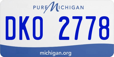 MI license plate DKO2778