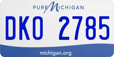 MI license plate DKO2785