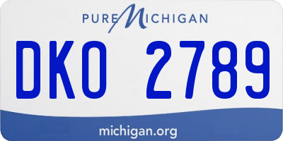 MI license plate DKO2789