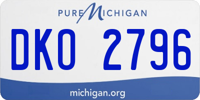 MI license plate DKO2796
