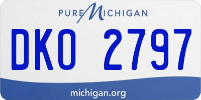 MI license plate DKO2797
