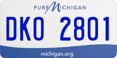 MI license plate DKO2801