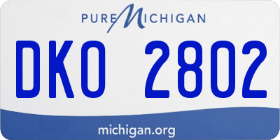 MI license plate DKO2802