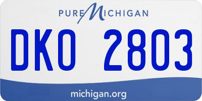MI license plate DKO2803