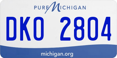 MI license plate DKO2804