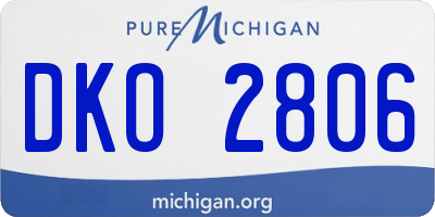 MI license plate DKO2806