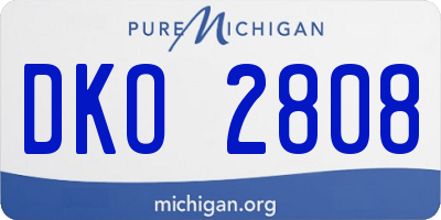 MI license plate DKO2808