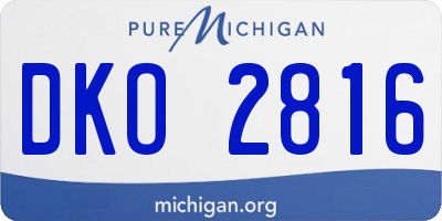 MI license plate DKO2816