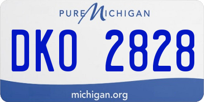 MI license plate DKO2828