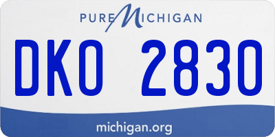 MI license plate DKO2830