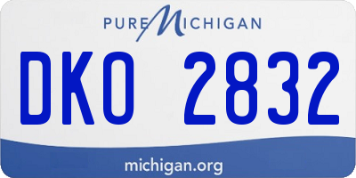 MI license plate DKO2832