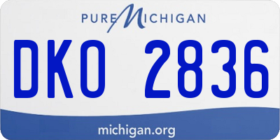MI license plate DKO2836