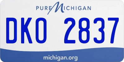MI license plate DKO2837