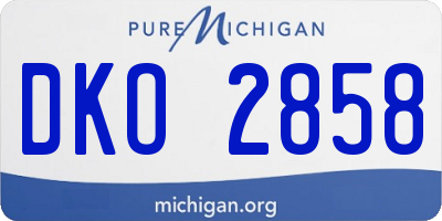MI license plate DKO2858