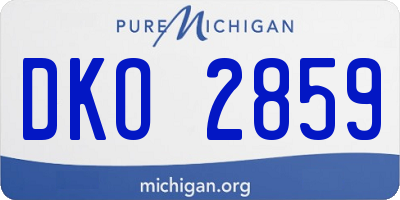 MI license plate DKO2859