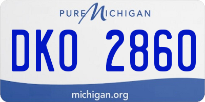 MI license plate DKO2860