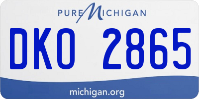 MI license plate DKO2865