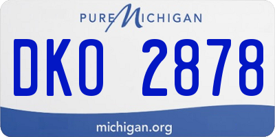 MI license plate DKO2878