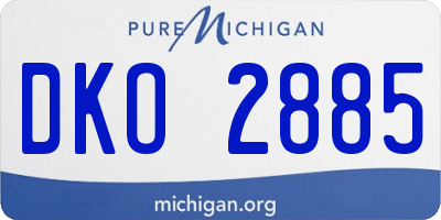 MI license plate DKO2885