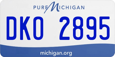 MI license plate DKO2895