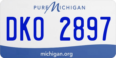 MI license plate DKO2897