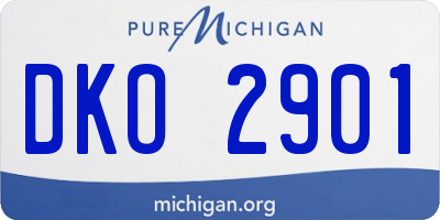 MI license plate DKO2901