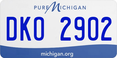 MI license plate DKO2902