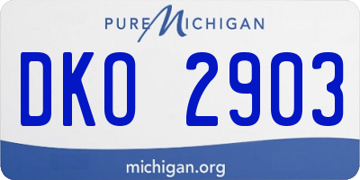 MI license plate DKO2903