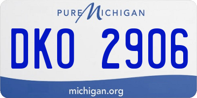 MI license plate DKO2906