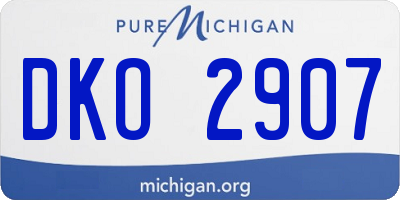 MI license plate DKO2907
