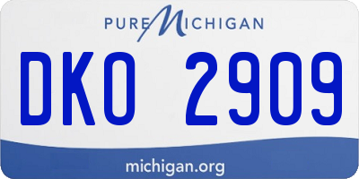 MI license plate DKO2909