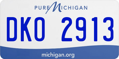 MI license plate DKO2913