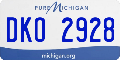 MI license plate DKO2928