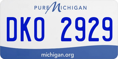 MI license plate DKO2929