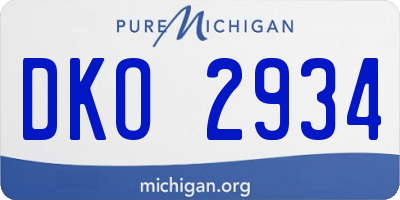 MI license plate DKO2934