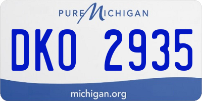 MI license plate DKO2935