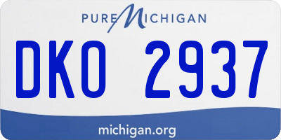 MI license plate DKO2937