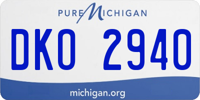 MI license plate DKO2940