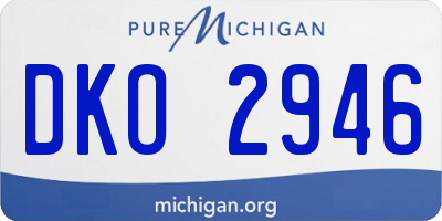 MI license plate DKO2946